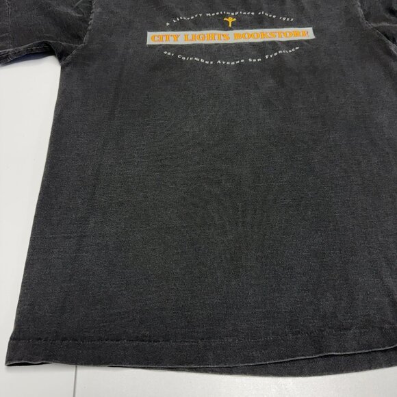 Vintage City Lights Bookstore T Shirt Medium 19x24.5 San Francisco Faded 90s - Picture 4 of 7